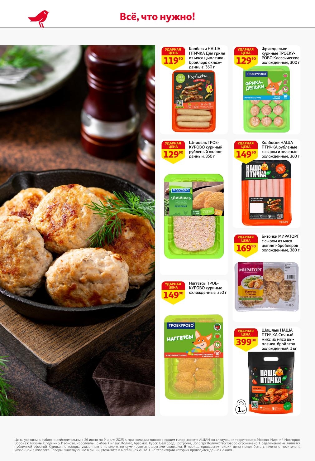 Куриные фрикадельки, колбаски, шницелм, наггетсы, биточки